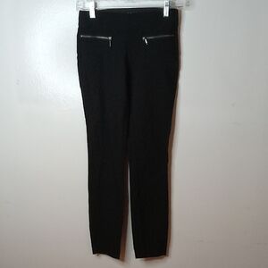 Leighton Women's Size XS Black Pants with Zipper Accents